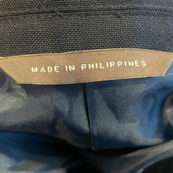 Nordstrom Notch Collar Wool Poly Blend 2 Button Lined Blazer Navy Sz 16R - Picture 14 of 16